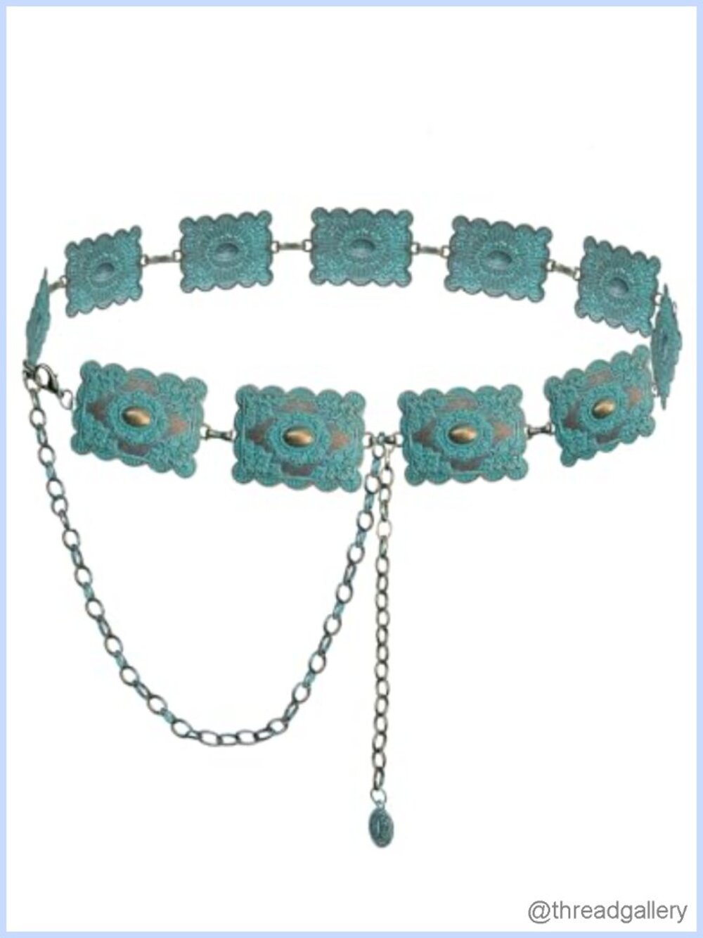 Western Metal Concho Chain Belt for Women Boho Dress Jeans